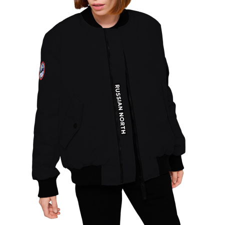 Женская куртка BOMBER из натурального гусиного пуха Черный